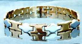 Браслет Аthena зі сталі. Позолота 18К+ родій. Довжина: 19,5 см. Ширина: 7 мм.