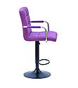Стілець барний Augusto Arm Bar BK-BASE екокожа пурпурний, опора чорна з регульованою висотою, фото 4