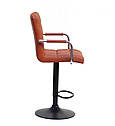 Стілець барний Augusto Arm Bar BK-BASE екокожа коричневий, опора чорна з регульованою висотою, фото 3