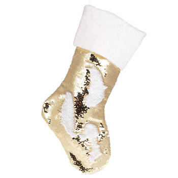 Новорічний чобіт з паєтками 49 см, носок для різдвяних декорацій, блискучий Золотий чобіток