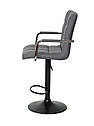 Стілець барний Augusto Arm Bar BK-BASE екокожа сірий 1001 , опора чорна з регульованою висотою, фото 3