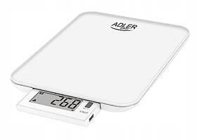 Ваги кухонні Adler AD 3167 до 10 кг USB Білий