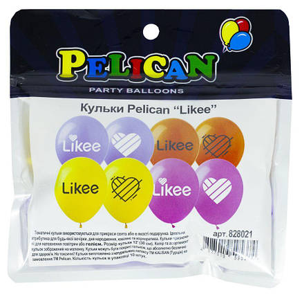 Кульки Pelican 12' (30 см) "LIKEE" 10 шт/уп Pelican 828021 KNZ, фото 1