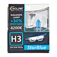 Лампи автомобільні H3 12V 55W PK22s 4200K Solar Star Blue (комплект 2шт.) 1243S2