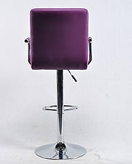 Стілець барний Augusto Arm Bar CH-BASE екокожа пурпурний, опора хромировання з регульованою висотою
