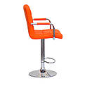 Стілець барний Augusto Arm Bar CH-BASE екокожа помаранчевий, опора хром з регульованою висотою, фото 2