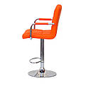 Стілець барний Augusto Arm Bar CH-BASE екокожа помаранчевий, опора хром з регульованою висотою, фото 4