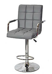 Стілець барний Augusto Arm Bar CH-BASE екокожа сірий 1001 , опора хром з регульованою висотою