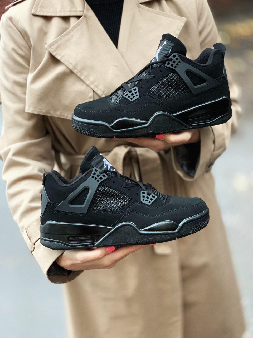 Кросівки чоловічі чорні Nike Air Jordan 4 (04716)