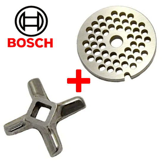 Комплект решетка для фарша и нож для мясорубки Bosch - запчасти для ...