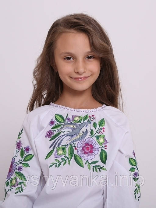Вишиванка бавовняна для дівчинки "Ластівка" 4359