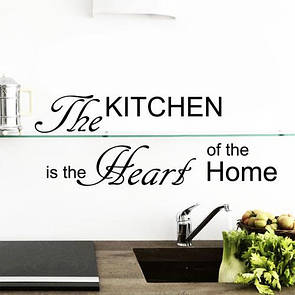 Інтер'єрна текстова наклейка на стіни, скло Kitchen heart of the home (кухня серце дому, правила дому)