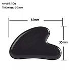 Скребок для масажу гуаша Чорний Обсидіан, фото 3