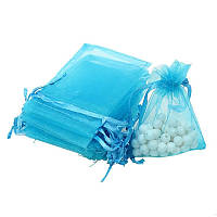 Подарочный мешочек из органзы 9*12см прозрачный цвет блакитний