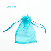 Подарункова торбинка з органзи 9*12см прозора колір світлий блакитний
