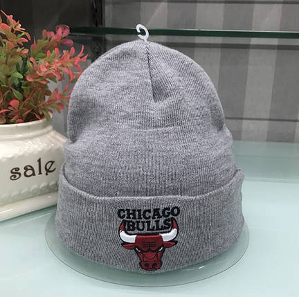 Шапка Chicago Bulls Чикаго Булз сіра, фото 1