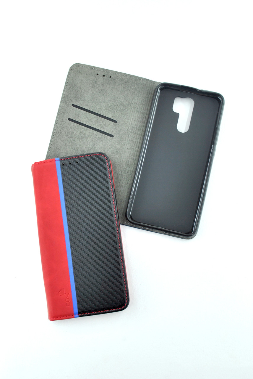 Чохол-книжка для телефону Xiaomi Redmi 10C Carbon Red/black (4you)