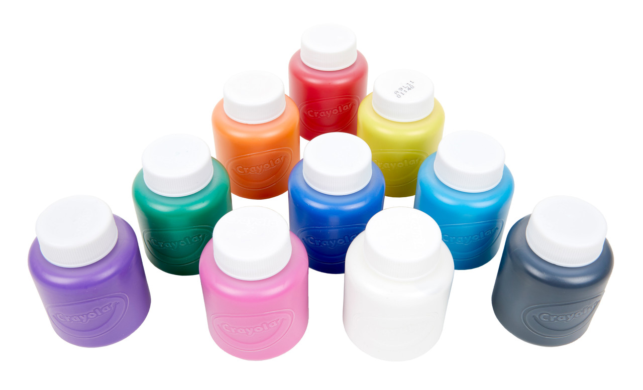 Большой набор красок крайола washable в баночках (59 мл), в наборе 10 цветов, Crayola Kids Paint - фото 3 - id-p317538457