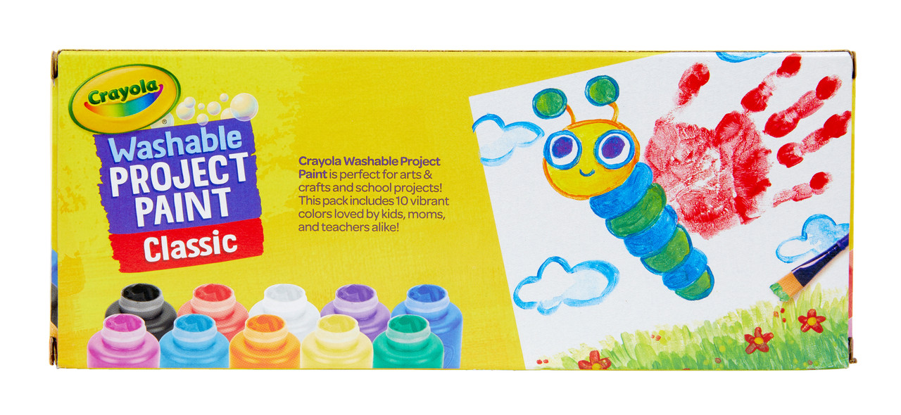 Большой набор красок крайола washable в баночках (59 мл), в наборе 10 цветов, Crayola Kids Paint - фото 4 - id-p317538457