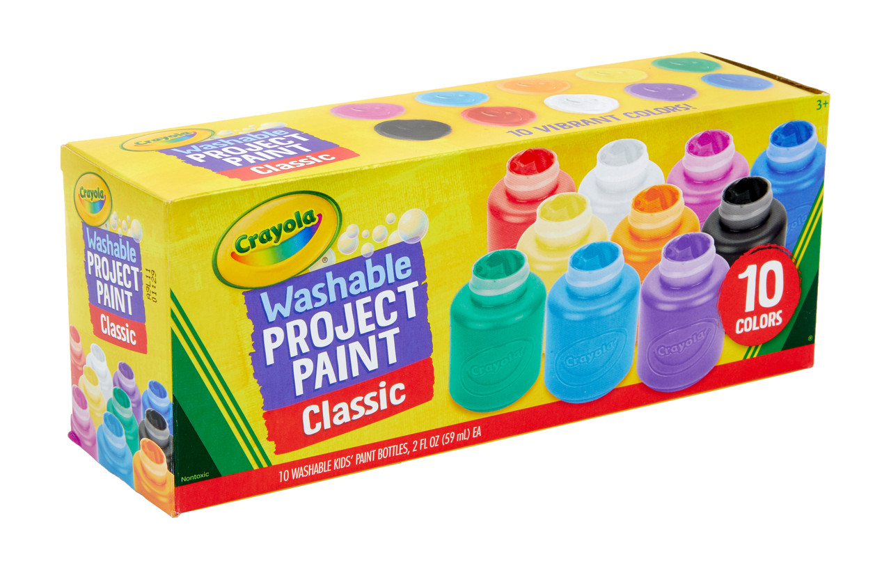 Великий набір фарб крайолу washable у баночках (59 мл), у наборі 10 кольорів, Crayola Kids Paint