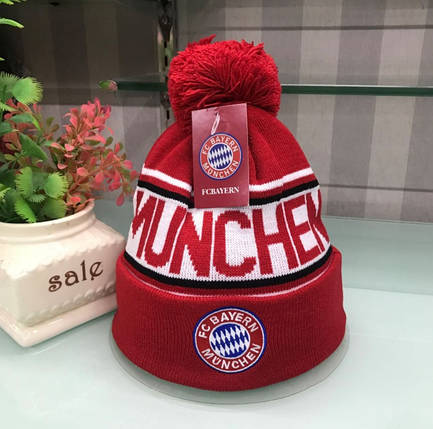 Шапка з бубоном Bayern Munchen Баварія Мюнхен Червона, фото 1