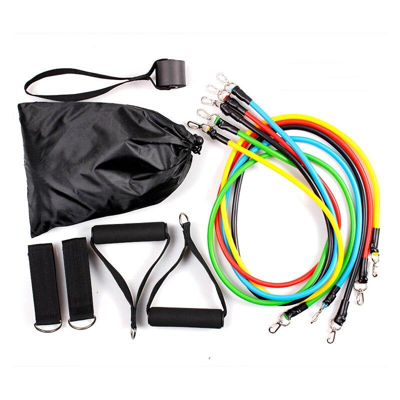 Набір трубчастих еспандерів для фітнесу та вправ 11в1 Ares Active Resistance Bands Set 151139