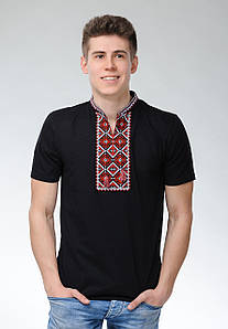 Чоловіча футболка з коротким рукавом чорного кольору машинної вишивки «Атаманская» 3XL
