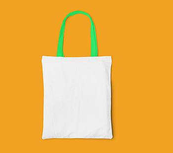 Пляжна сумка/Промо сумка (габардин) для сублімації з салатовою ручкою
