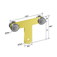 Ролик бічної стійки Т-подібний 24*30*96 мм (цинк)