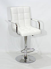 Стілець барний Augusto Arm Bar CH-BASE екокожа білий , опора хром з регульованою висотою