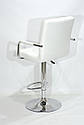 Стілець барний Augusto Arm Bar CH-BASE екокожа білий , опора хром з регульованою висотою, фото 3