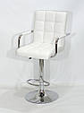 Стілець барний Augusto Arm Bar CH-BASE екокожа білий , опора хром з регульованою висотою, фото 2