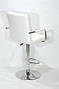 Стілець барний Augusto Arm Bar CH-BASE екокожа білий , опора хром з регульованою висотою, фото 4