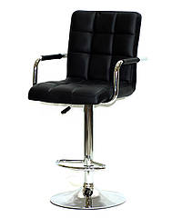 Стілець барний Augusto Arm Bar CH-BASE екокожа чорний, опора хром з регульованою висотою