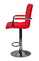 Стілець барний Augusto Arm Bar CH-BASE екокожа червоний, опора хром з регульованою висотою, фото 2