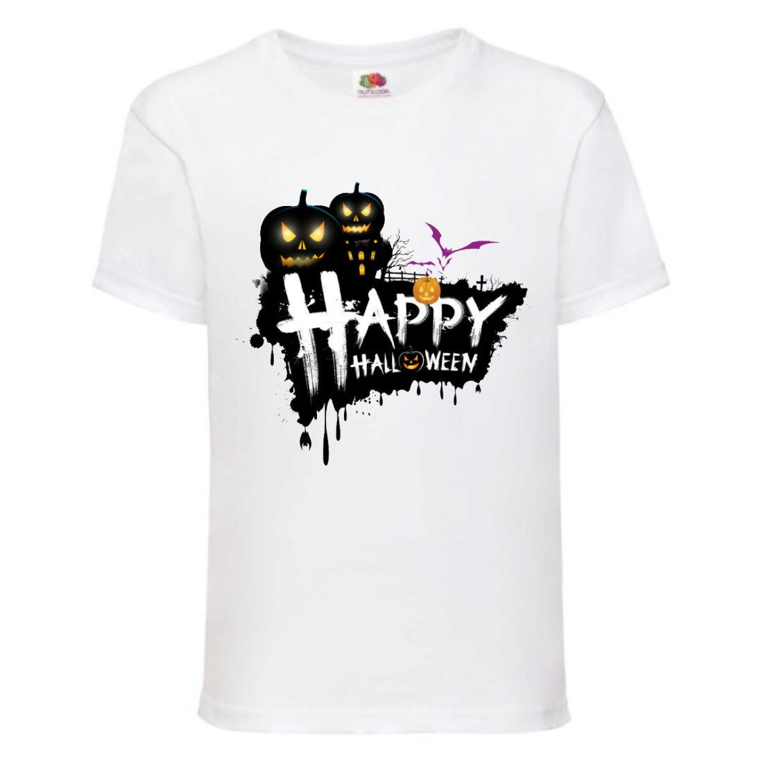 Футболка Хеллоуїн Гарбуз (Helloween-08) біла 98-164 розмір
