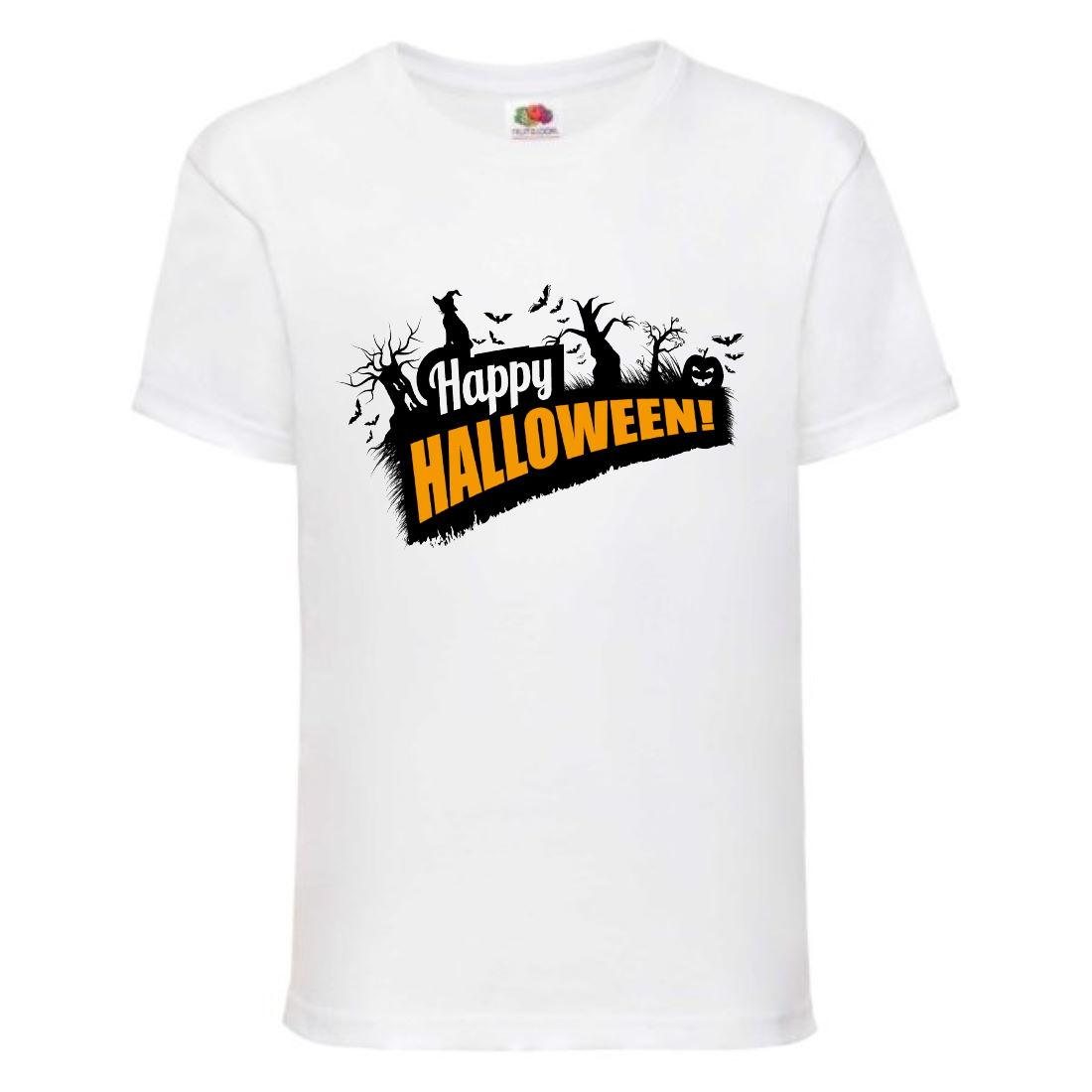 Футболка Хеллоуїн Гарбуз (Helloween-009) біла 98-164 розмір