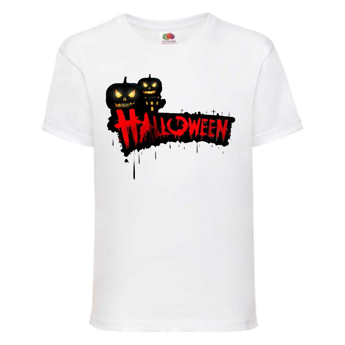 Футболка Хеллоуїн Гарбуз (Helloween-11) біла 98-164 розмір