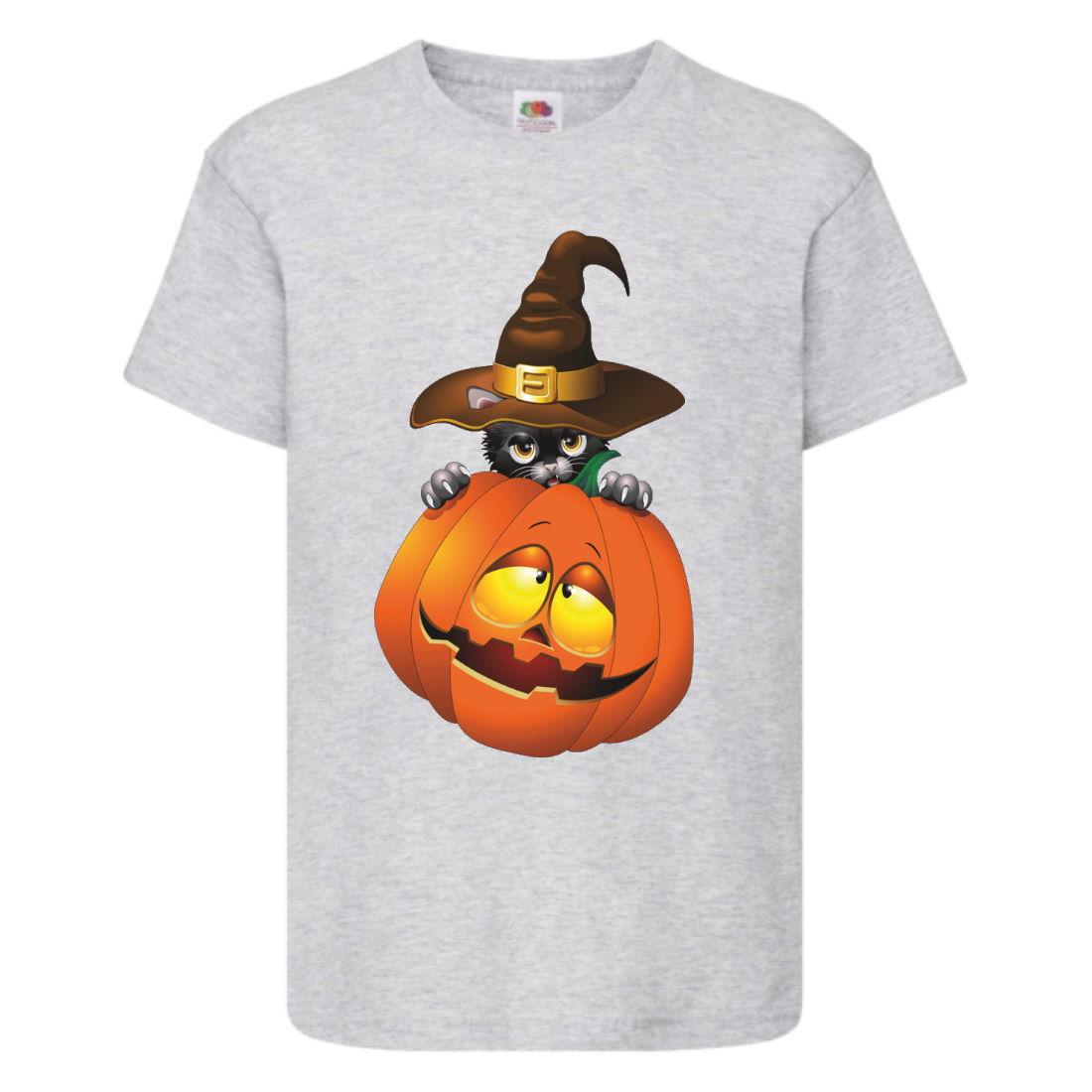 Футболка Хеллоуїн Гарбуз (Helloween-02) сіра 98-164 розмір