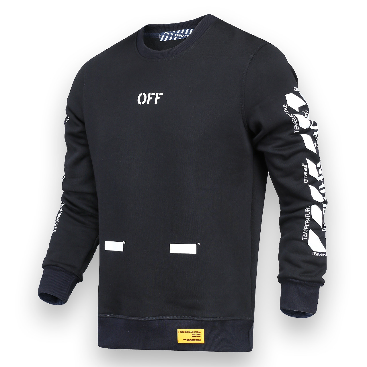 Світшот осінь-зима чоловічий т синій OFF-WHITE №5 рис на рукавах DBLU L(Р) 19-529-003-003