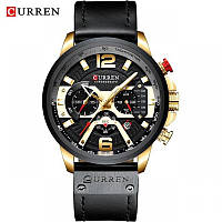 Часы CURREN 8329 Chronograph Gold Black 47mm (Quartz).