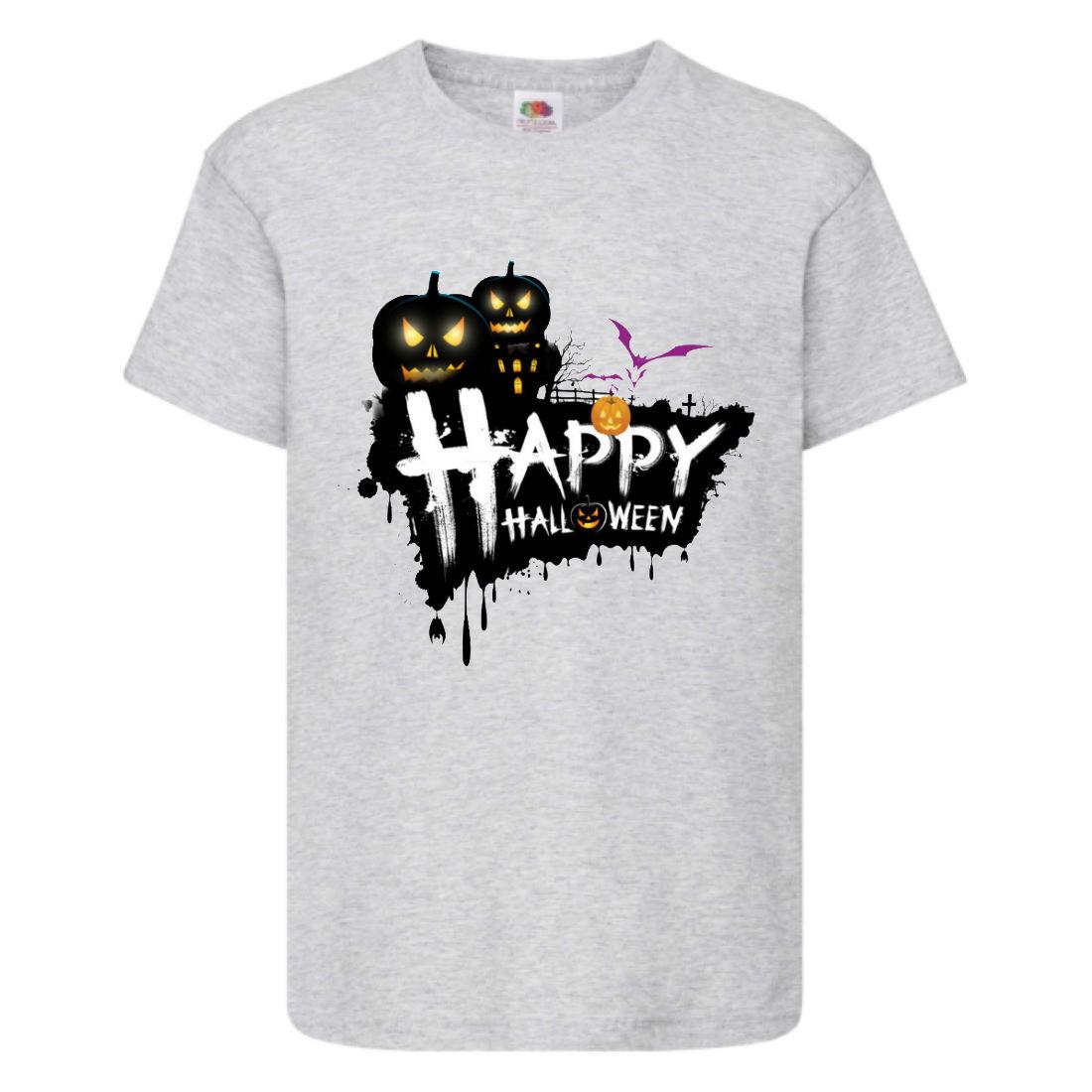 Футболка Хеллоуїн Гарбуз (Helloween-08) сіра 98-164 розмір