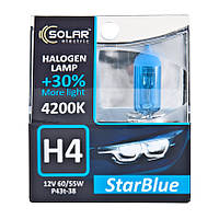 Лампы автомобильные H4 12V 60/55W P43t-38 4200K Solar Star Blue (комплект 2шт.) 1244S2