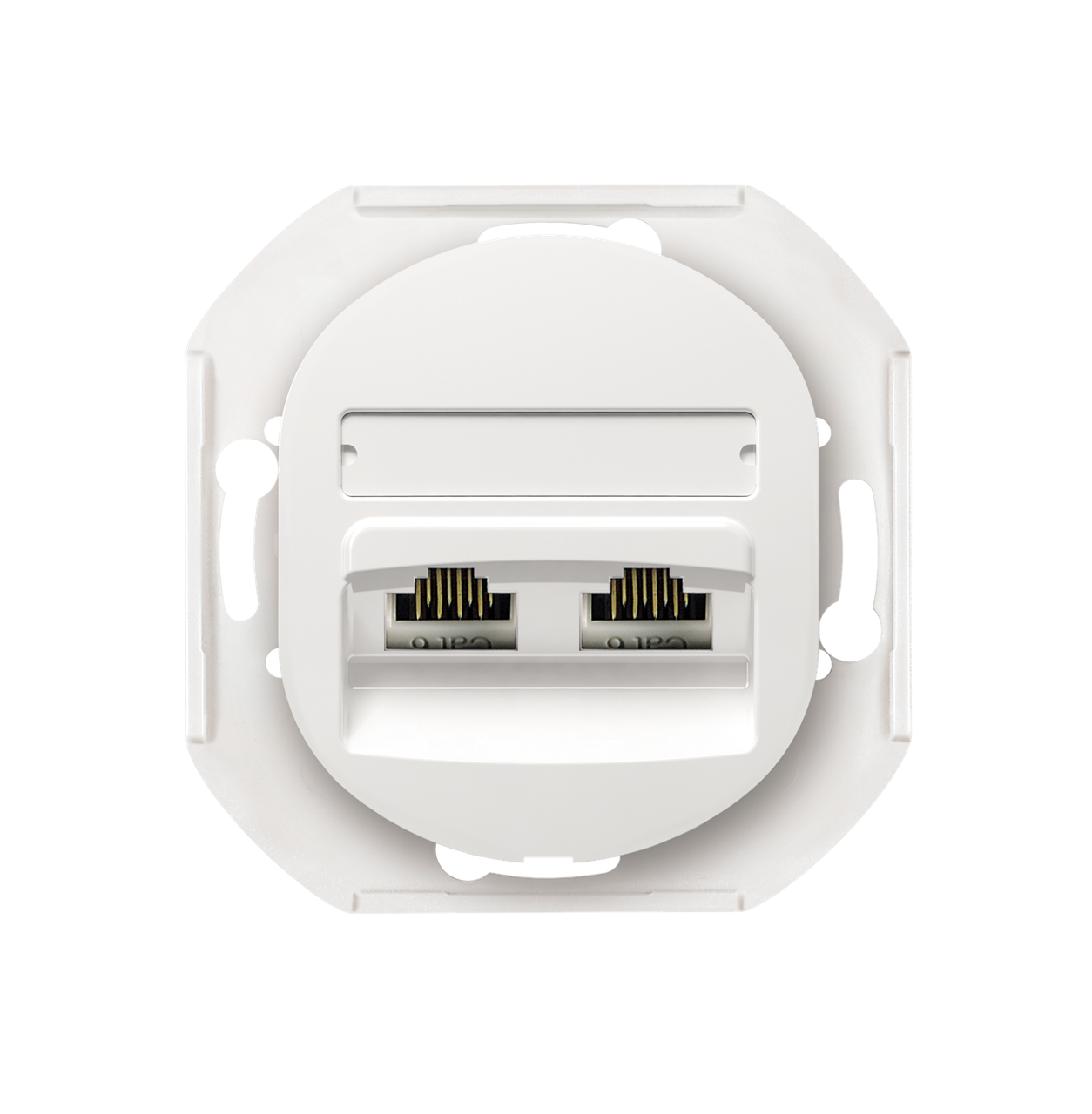 Розетка 2-а комп'ютерній ють. 2*RJ45 Cat5e, UTP, Aling-Conel EON (білий) E614.0