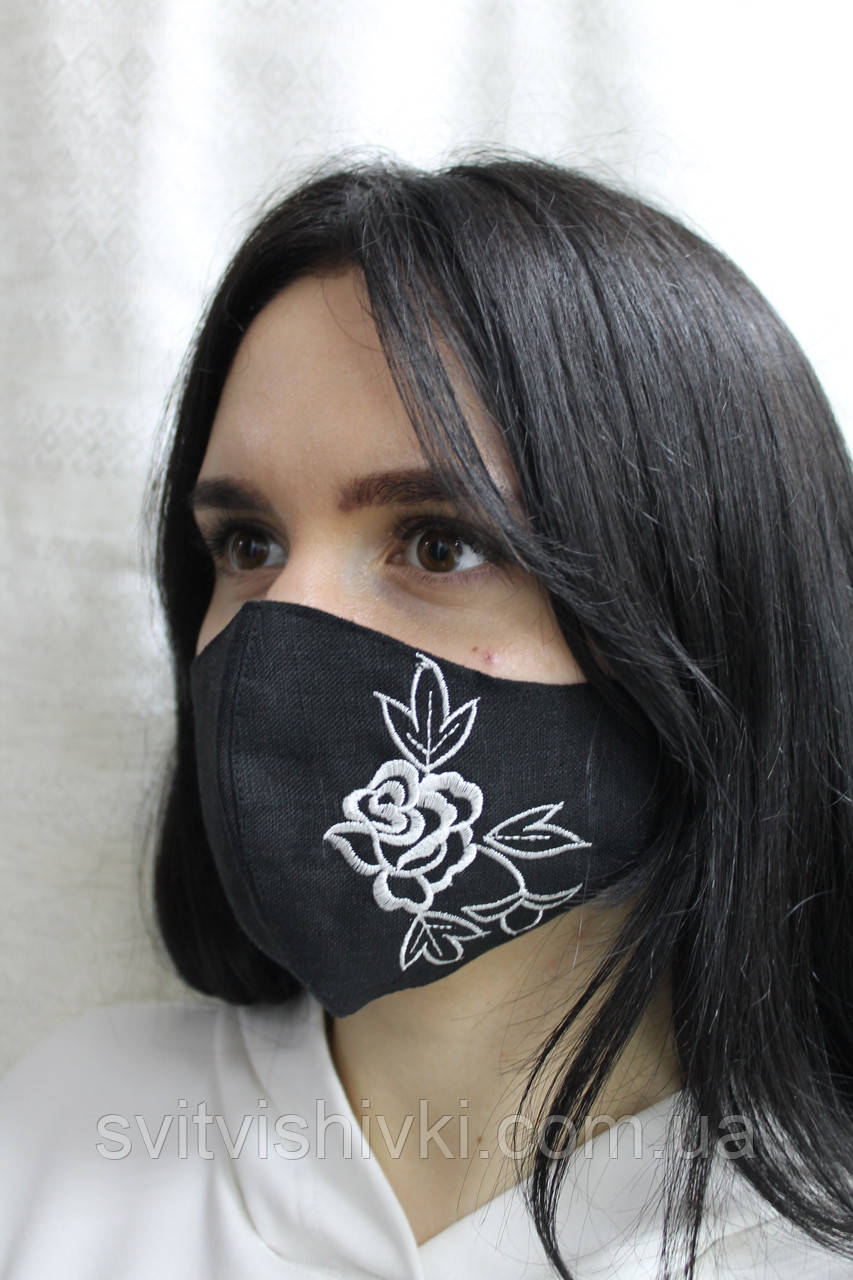 Многоразовая маска защитная для лица со льна