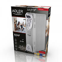 Нагрівач масляний Adler AD 7808 на 9 секцій потужність 2000 W, фото 3
