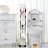 Складана полиця для кухні та ванної на коліщатках, фото 3