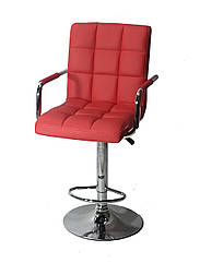 Стілець барний Augusto Arm Bar CH-BASE екокожа червоний, опора хром з регульованою висотою
