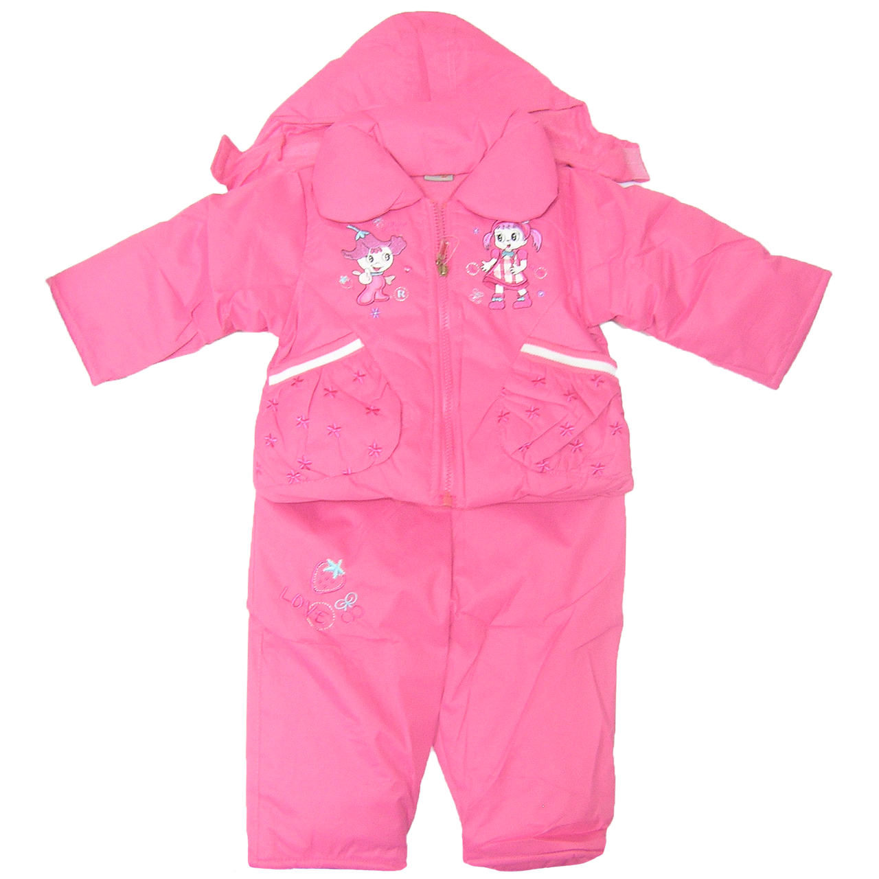 Дитячий 98-104 3-4 роки весняний осінній комбінезон штани на шлейках і куртка на флісі і синтапоне Рожевий