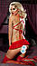 Сексуальний мереживний наряд (р. 40-44) зі спідницею, костюм для рольових ігор, червоне мереживну білизну, 307, фото 2